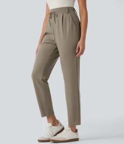 High-Waisted Pants|Pants<HALARA High Waisted Drawstring Tapered Casual Pants with Pockets