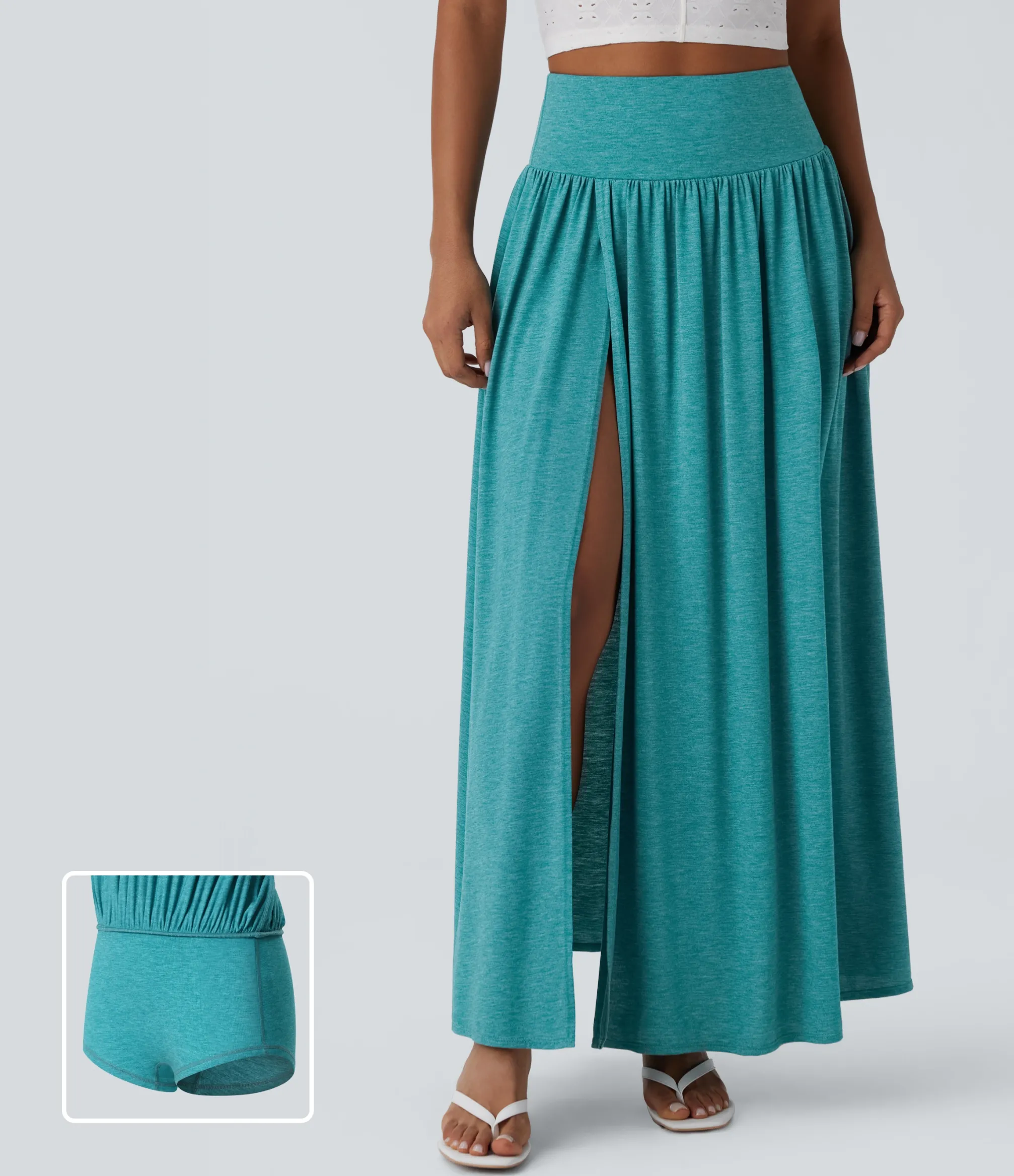 Maxi & Midi Skirts|Casual Skirts<HALARA High Waisted 2-in-1 Flowy Maxi Casual Skirt