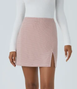 Mini Skirts<HALARA High Waisted 2-in-1 Houndstooth Mini Work Skirt