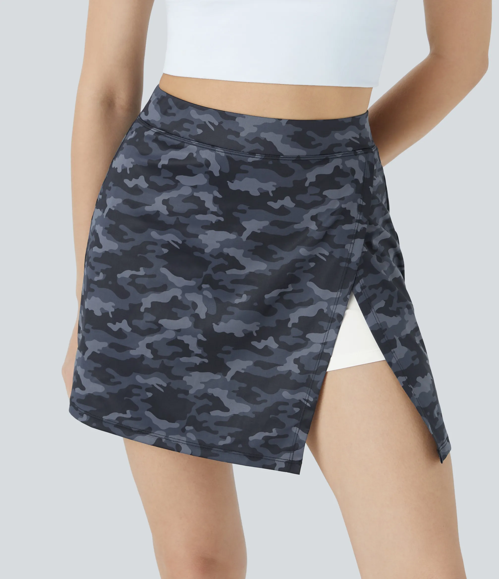Active Skirts|Mini Skirts<HALARA High Waisted 2-in-1 Pocket Camo Print Mini Pickleball Skirt