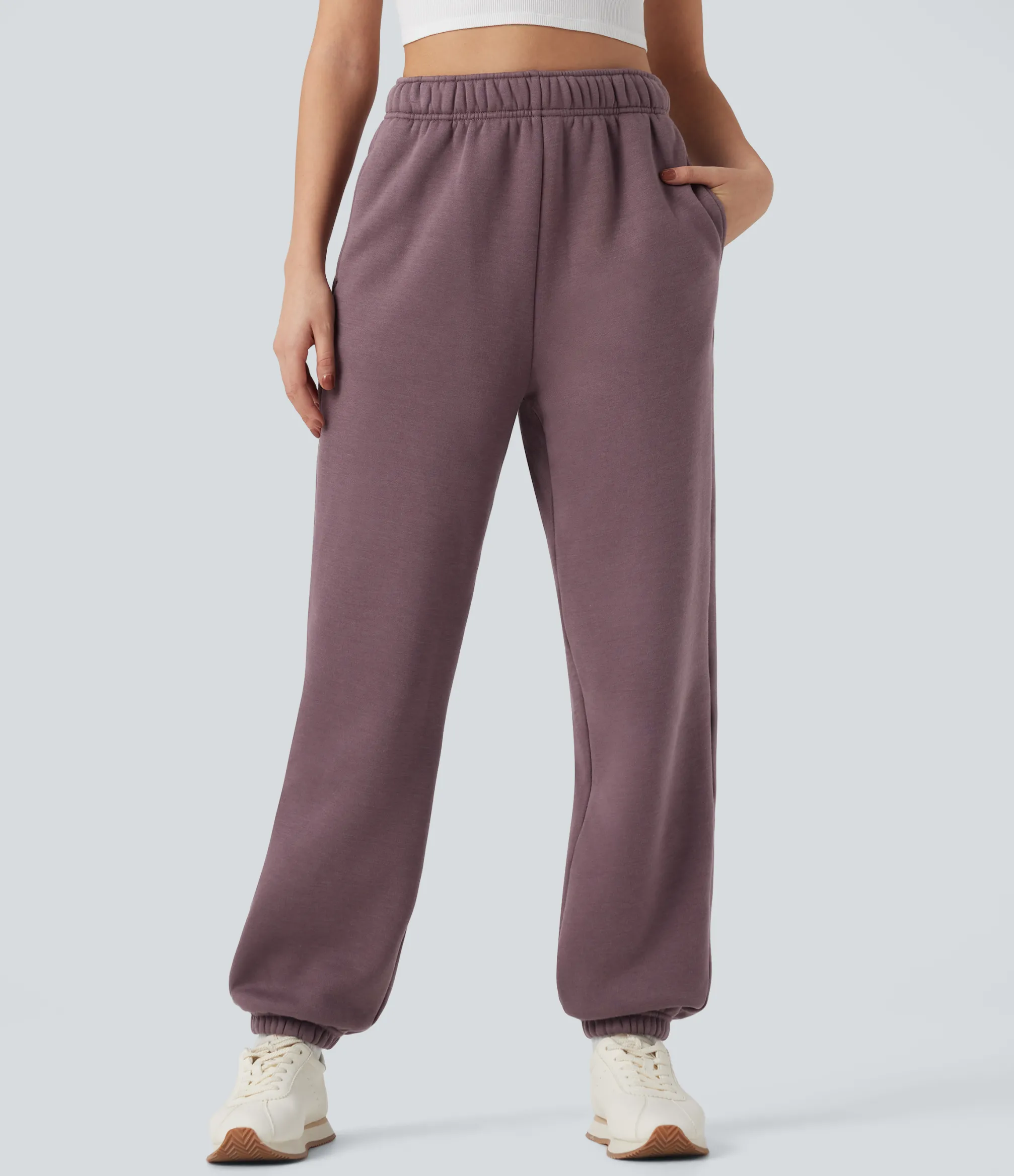 Pants|Joggers<HALARA High Waisted Inside Drawstring Fleece Casual Joggers with Pockets