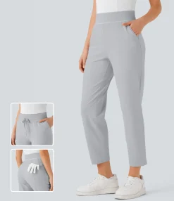 Pants|High-Waisted Pants<HALARA High Waisted Inside Drawstring Quick Dry Golf Tapered Pants-Golf Tee Pocket-UPF40+