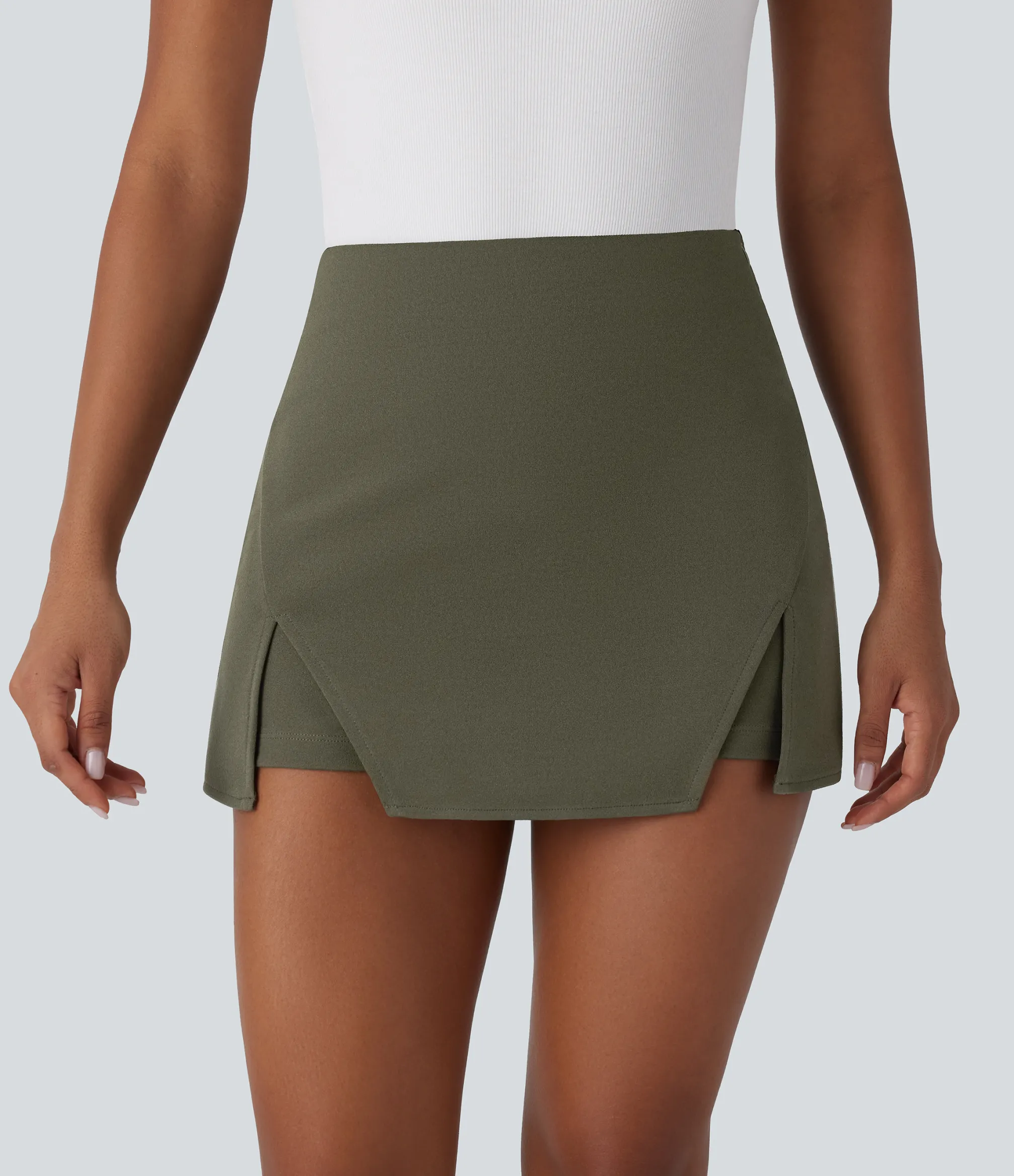 Mini Skirts<HALARA High Waisted Mini Work Linen-Feel Skort