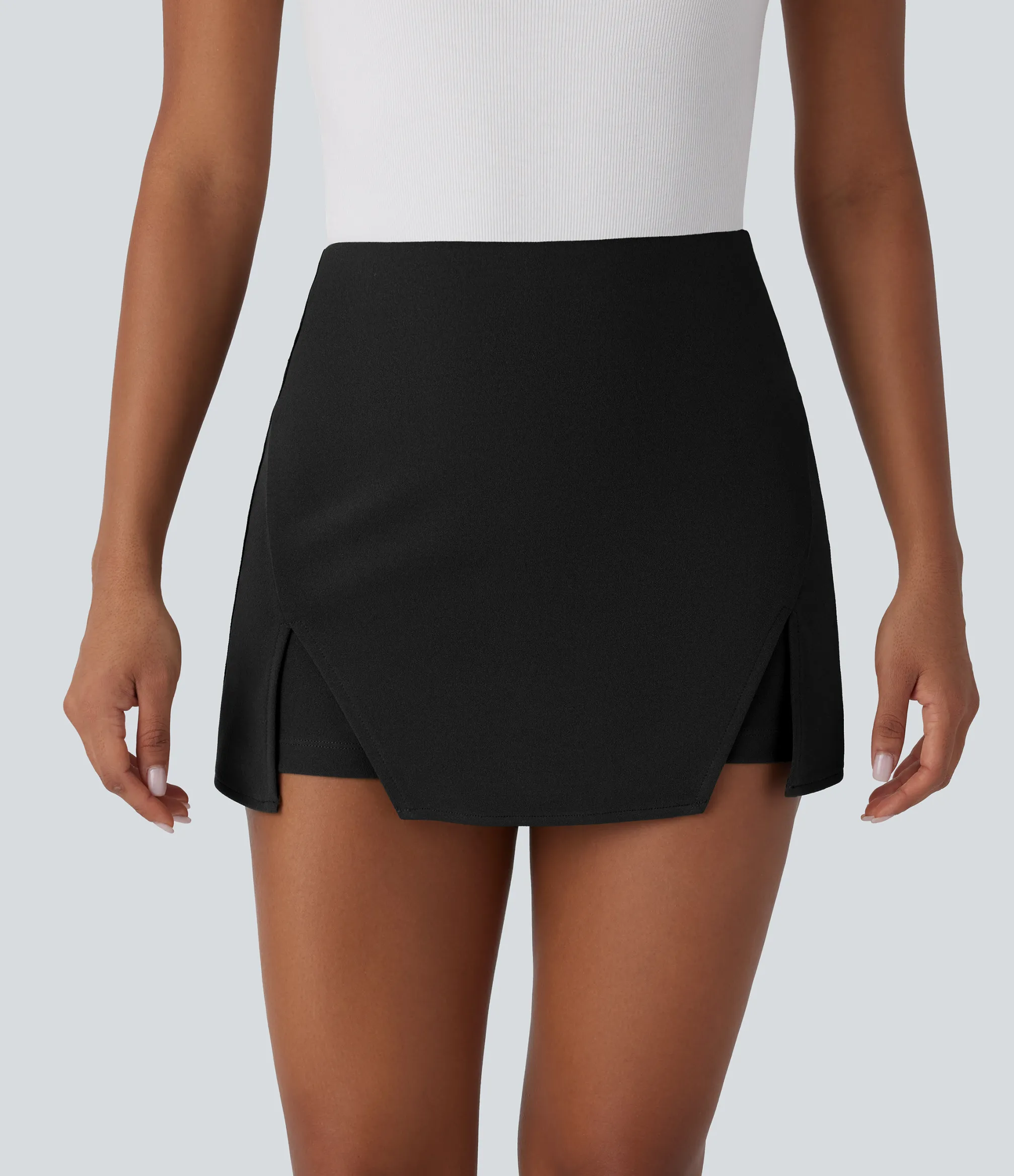 Mini Skirts<HALARA High Waisted Mini Work Linen-Feel Skort