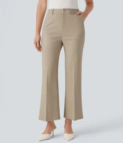 High-Waisted Pants|Skinny Pants<HALARA High Waisted Pocket Ankle Length Work Flare Pants