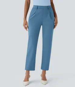 High-Waisted Pants|Work Pants<HALARA High Waisted Pocket Ankle Length Tapered Work Pants