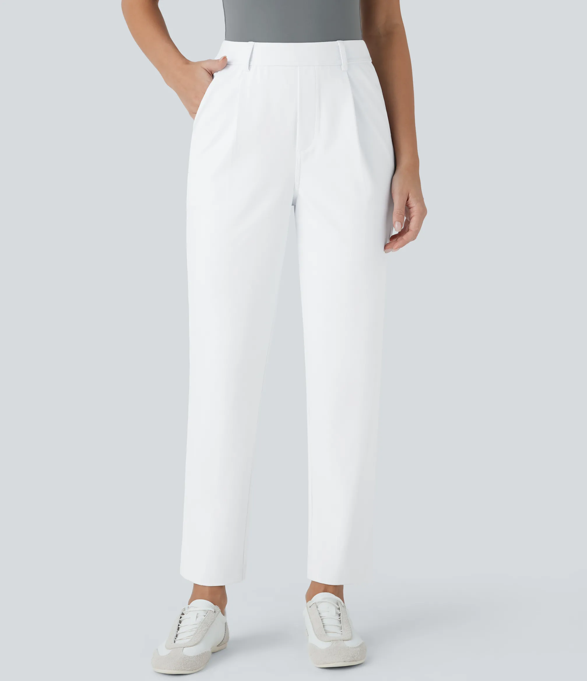 High-Waisted Pants|Work Pants<HALARA High Waisted Pocket Ankle Length Tapered Work Pants