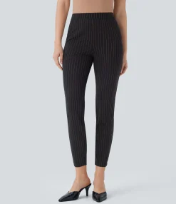 High-Waisted Pants|Work Pants<HALARA High Waisted Pocket Cool Touch Stripe Slim Work Pants