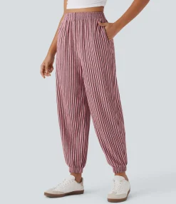 Pants|Joggers<HALARA High Waisted Pocket Crinkle Casual Joggers