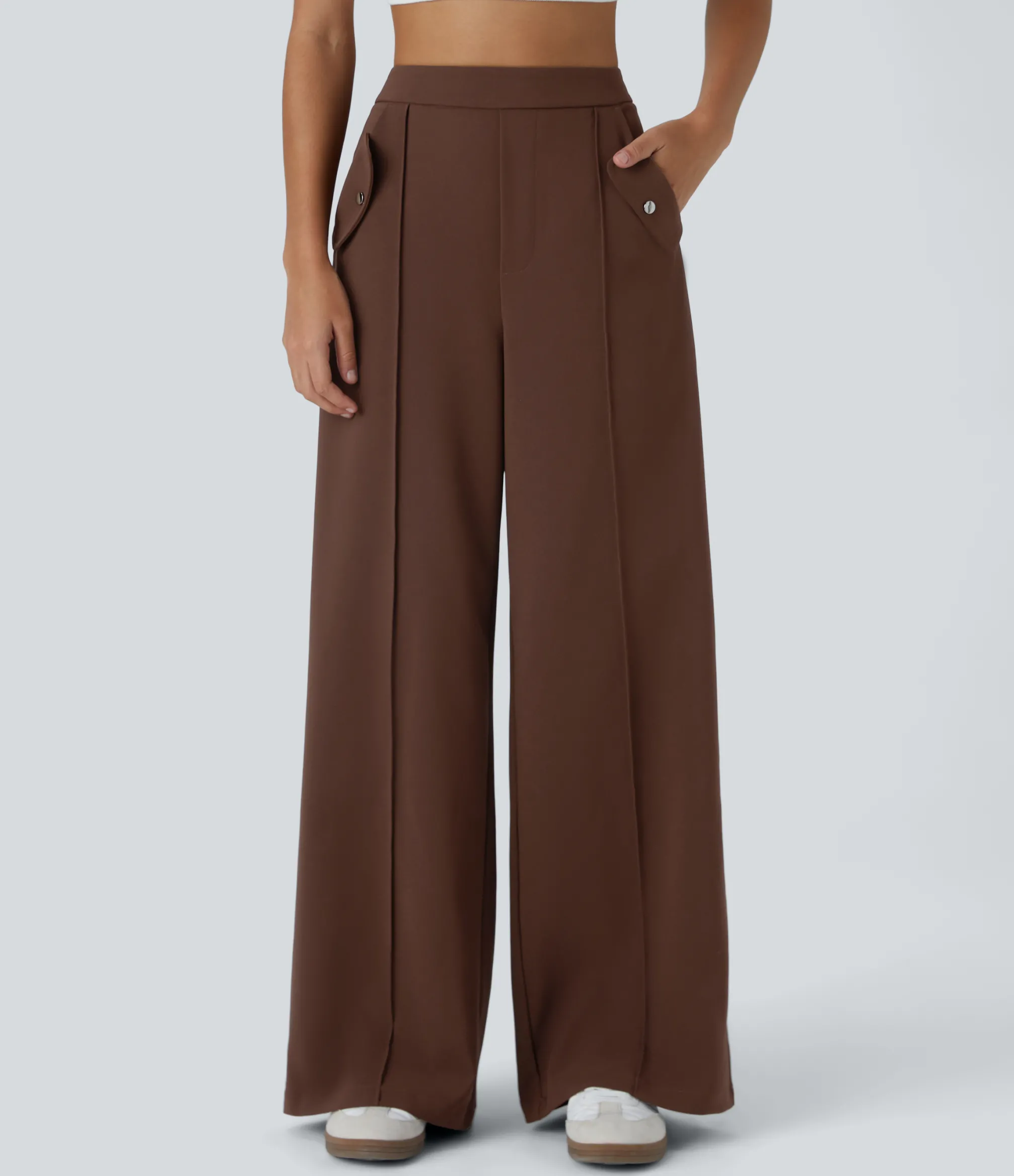 Pants|Wide-Leg Pants<HALARA High Waisted Pocket Decorative Wide Leg Casual Pants