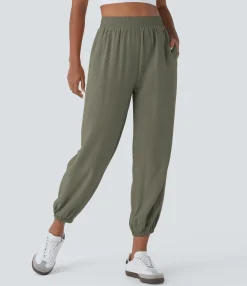 Joggers|Joggers<HALARA High Waisted Pocket Linen-blend Casual Joggers