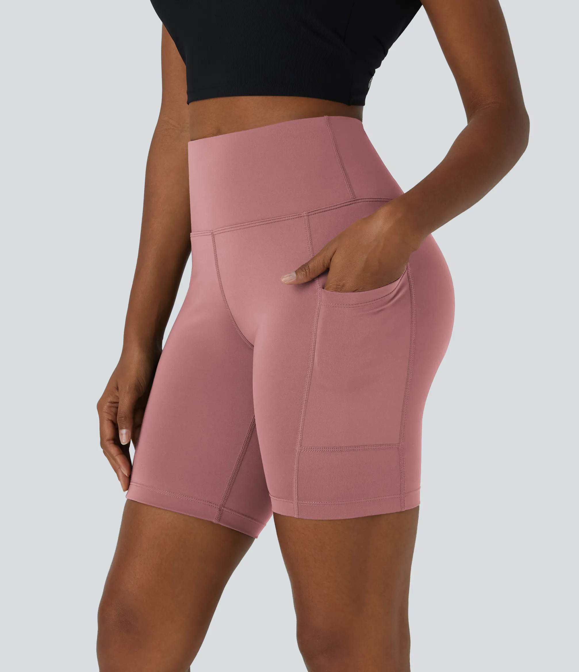 Active Shorts|Bikers<HALARA High Waisted Pocket Plain Biker Shorts 7''