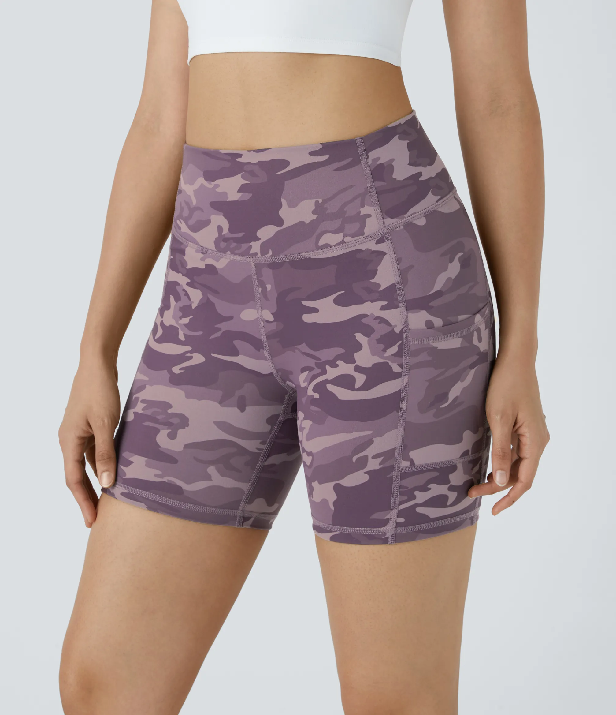 Active Shorts|Bikers<HALARA High Waisted Pocket Running Biker Shorts