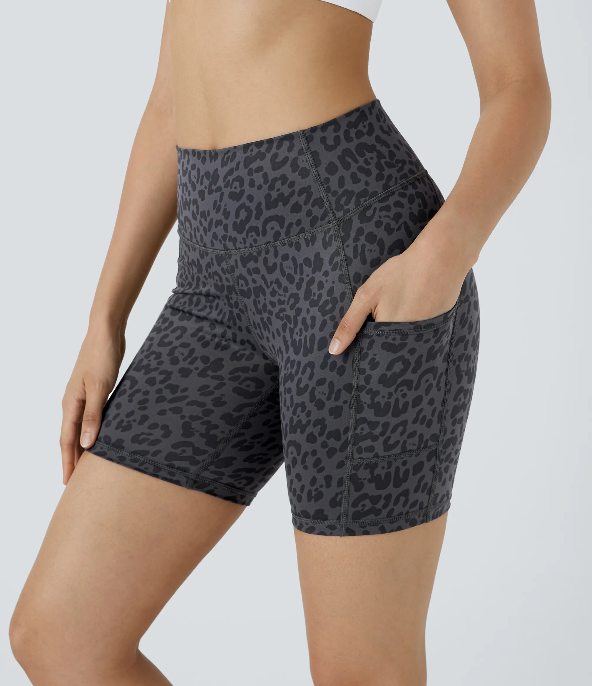 Active Shorts|Bikers<HALARA High Waisted Pocket Running Biker Shorts
