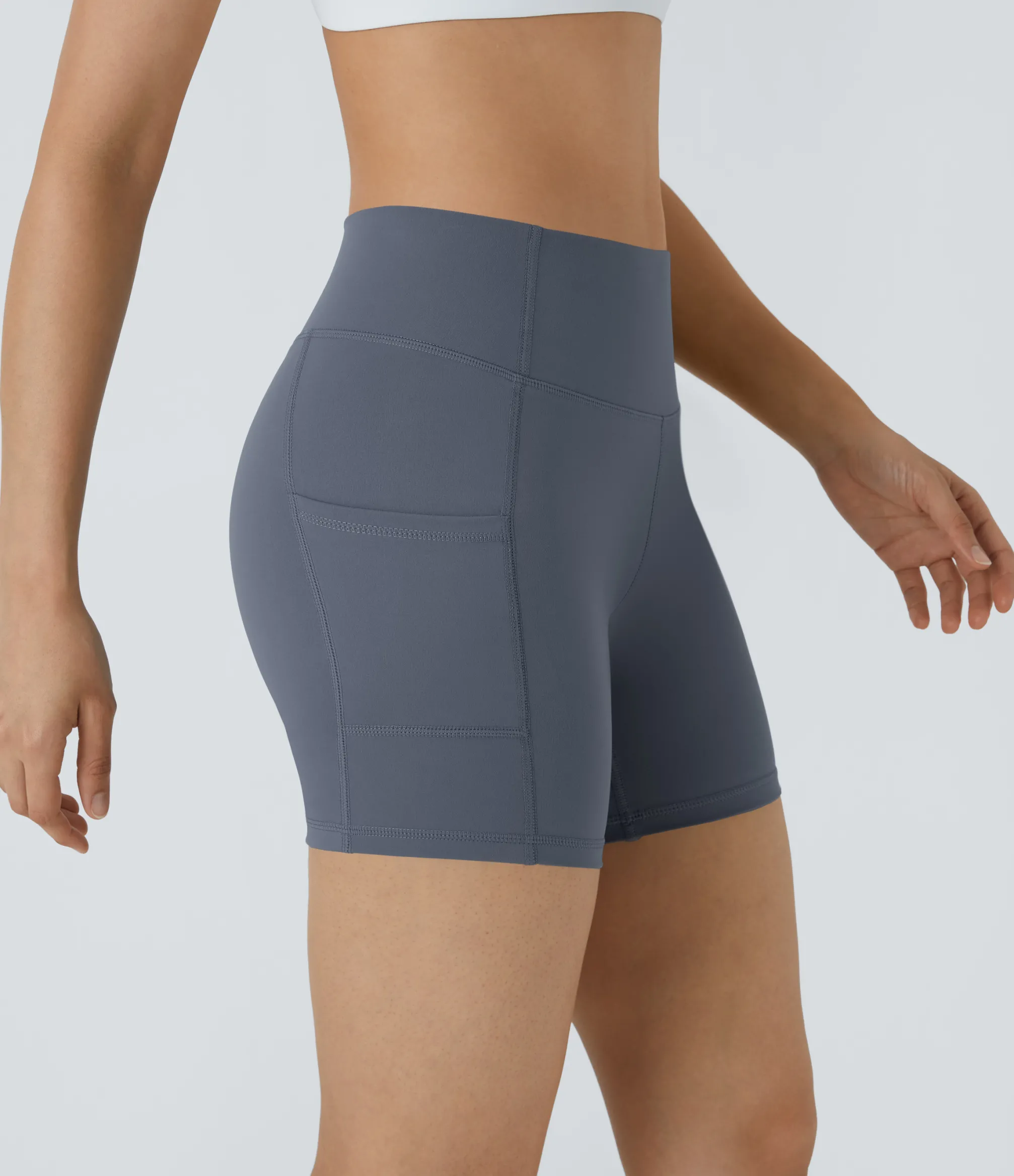 Active Shorts|Bikers<HALARA High Waisted Pocket Running Biker Shorts
