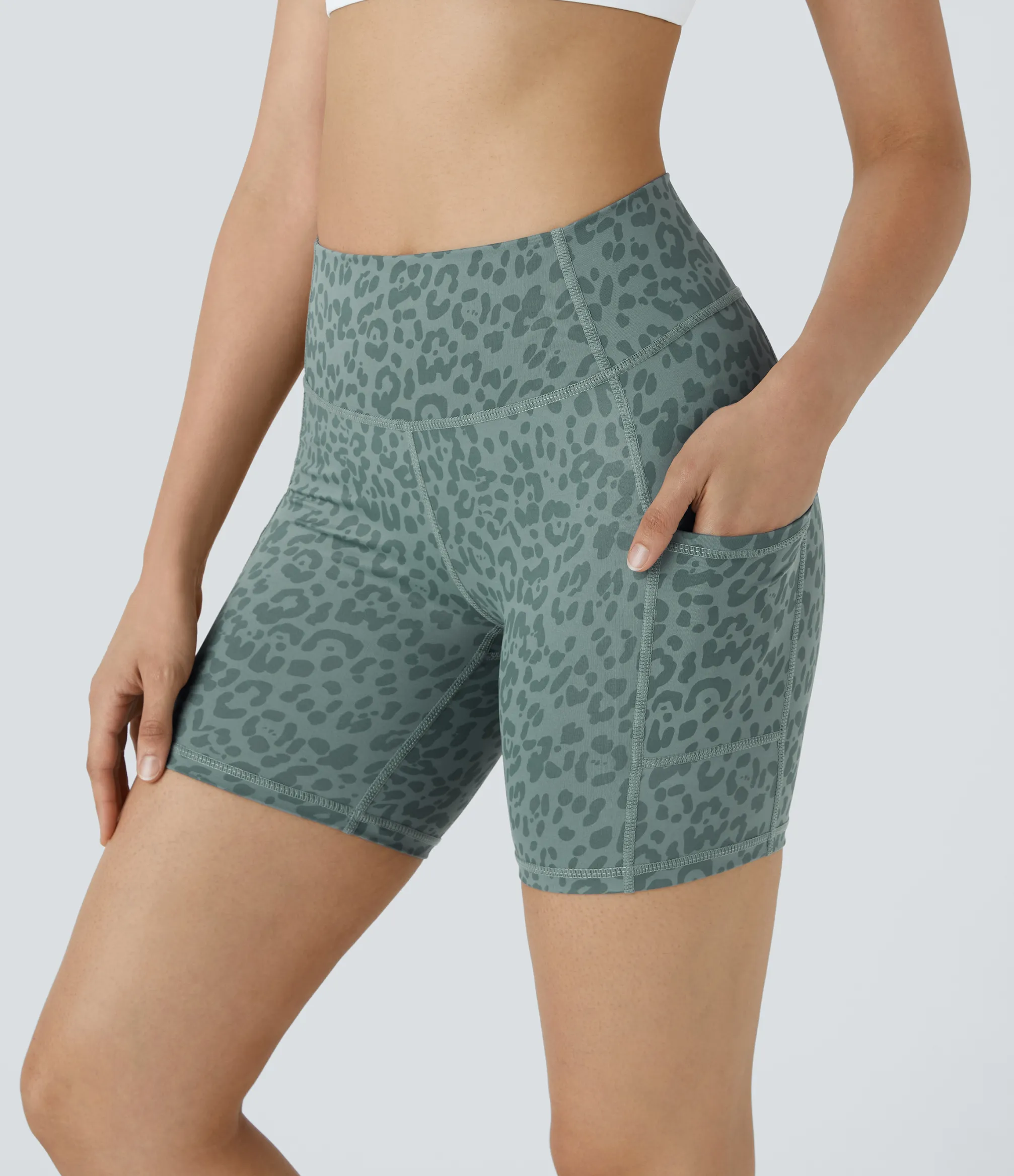 Active Shorts|Bikers<HALARA High Waisted Pocket Running Biker Shorts