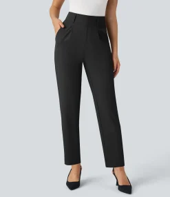 High-Waisted Pants|Work Pants<HALARA High Waisted Pocket Solid Work Tapered Pants