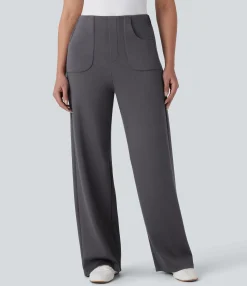 Pants|High-Waisted Pants<HALARA High Waisted Pocket Straight Leg Work Pants