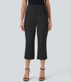 High-Waisted Pants|Work Pants<HALARA High Waisted Pocket Straight Leg Work Capri Pants
