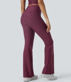 Pants|High-Waisted Pants<HALARA High Waisted Pocket Stripe Cool Touch Bootcut Casual Pants