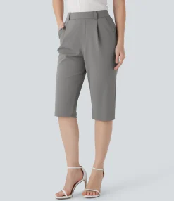 Pants|High-Waisted Pants<HALARA High Waisted Pocket Tapered Work Pedal Pusher Pants