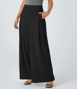 High-Waisted Pants|Pants<HALARA High Waisted Pocket Wide Leg Waffle Work Pants