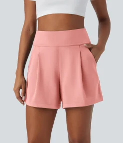 Shorts<HALARA High Waisted Pocket Wide Leg Work Shorts