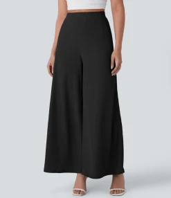 Pants|High-Waisted Pants<HALARA High Waisted Pocket Wide Leg Flowy Casual Pants