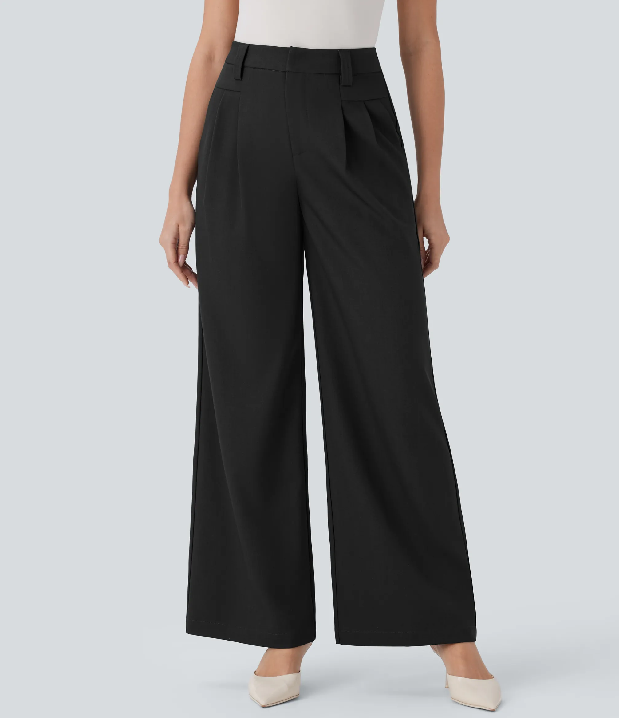Pants|High-Waisted Pants<HALARA High Waisted Pocket Wide Leg Work Pants