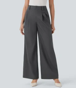 Pants|High-Waisted Pants<HALARA High Waisted Pocket Wide Leg Work Pants