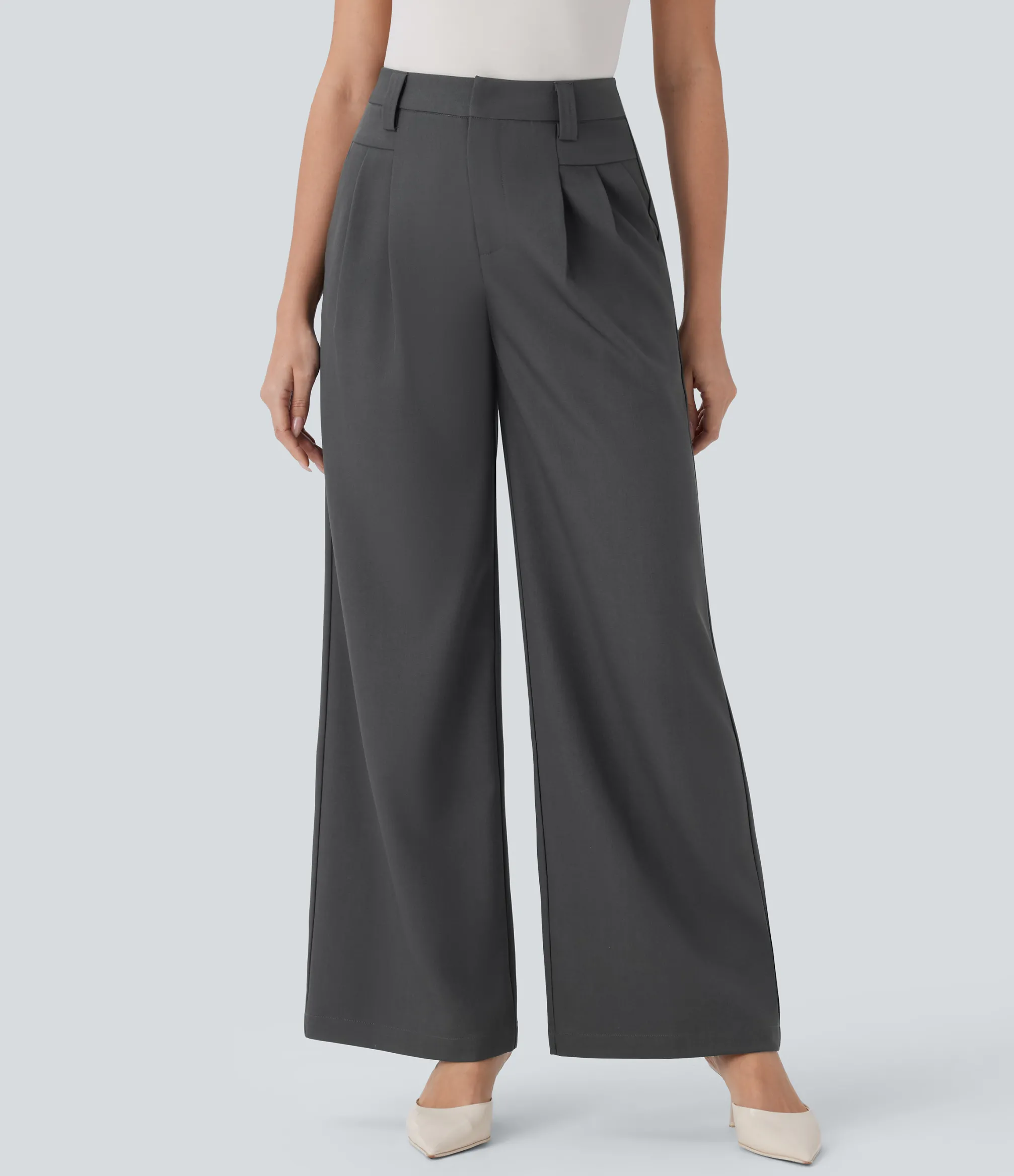 Pants|High-Waisted Pants<HALARA High Waisted Pocket Wide Leg Work Pants