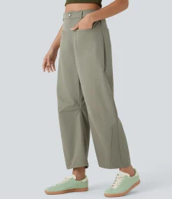 High-Waisted Pants|Pants<HALARA High Waisted Pockets Barrel Leg Casual Pants