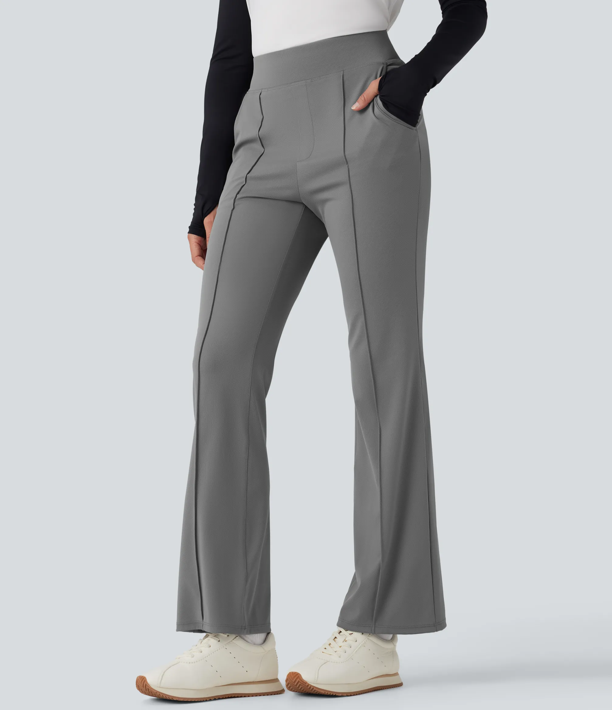 High-Waisted Pants|Flare Pants<HALARA High Waisted Pockets Quick Dry Golf Flare Pants-Golf Tee Pocket-UPF40+