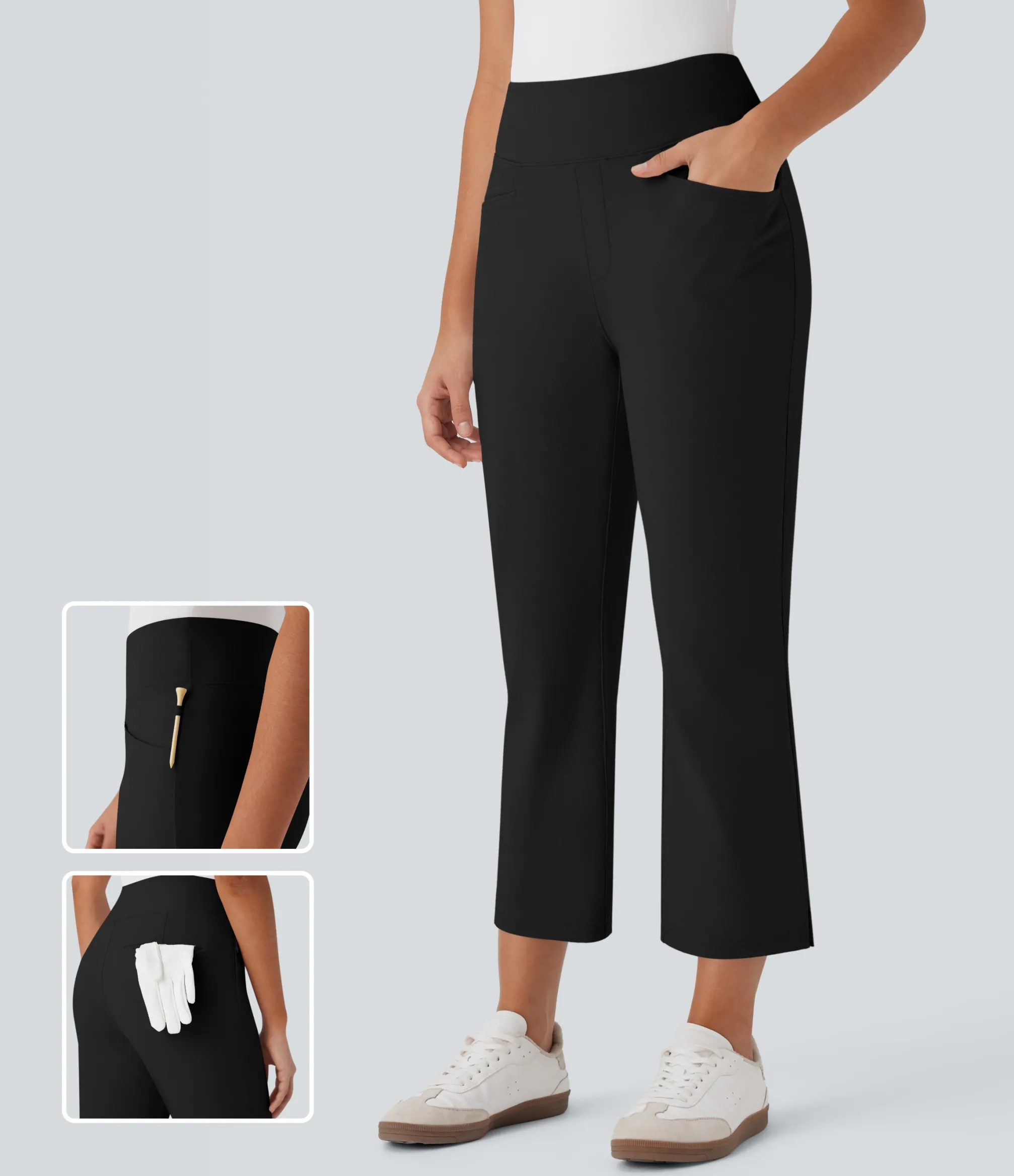 Pants|High-Waisted Pants<HALARA High Waisted Pockets Quick Dry Golf Bootcut Pants-Golf Tee Pocket-UPF40+