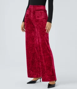 High-Waisted Pants|Straight-Leg Pants<HALARA High Waisted Pockets Straight Leg Velvet Casual Pants