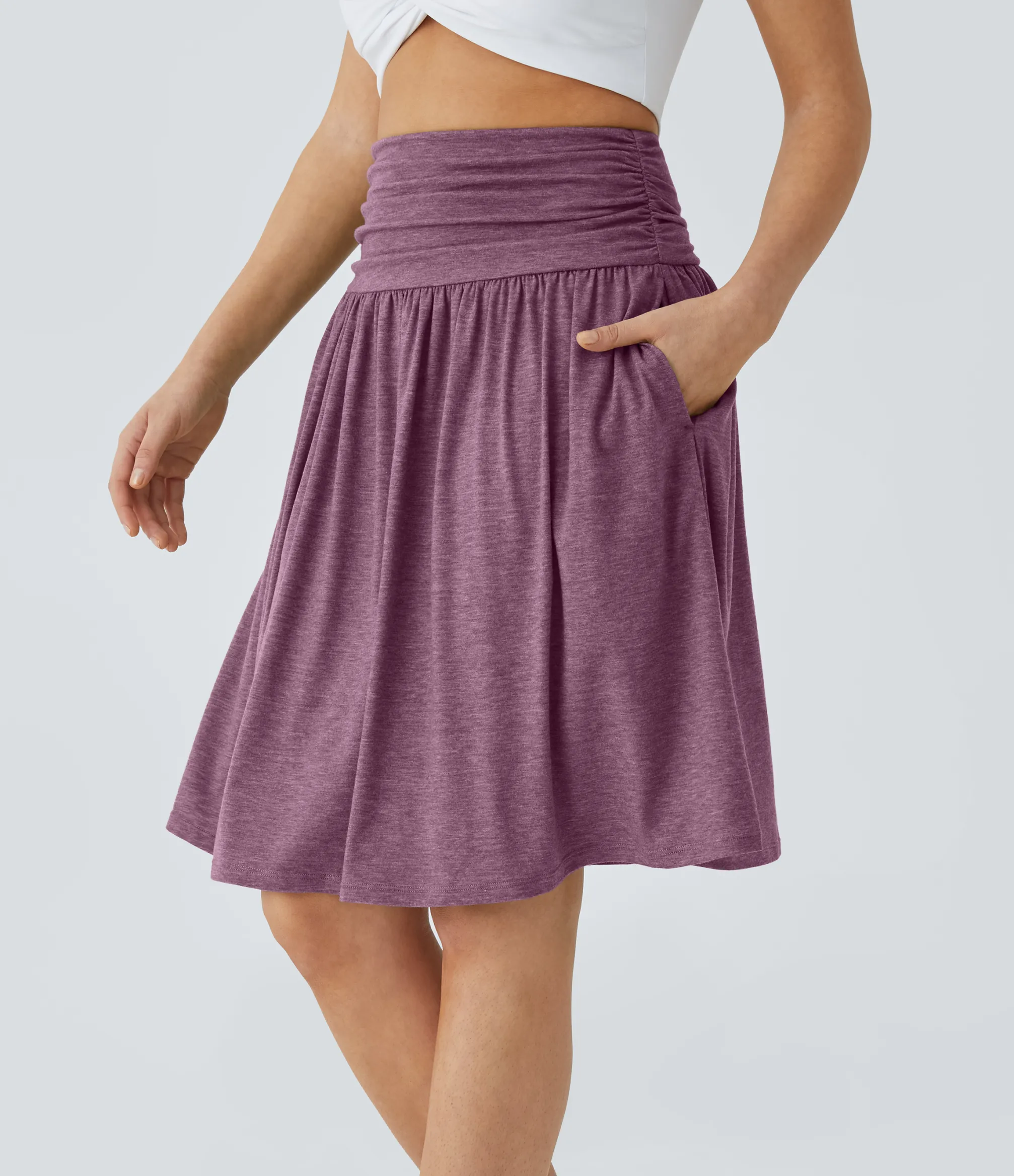 Maxi & Midi Skirts|Skirts<HALARA High Waisted Ruched Pocket Flowy Skirt