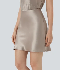 Mini Skirts|Skirts<HALARA High Waisted Satin Mini Work Mermaid Skirt