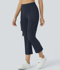 High-Waisted Pants|Pants<HALARA High Waisted Side Flap Pocket Capri Cargo Casual Pants