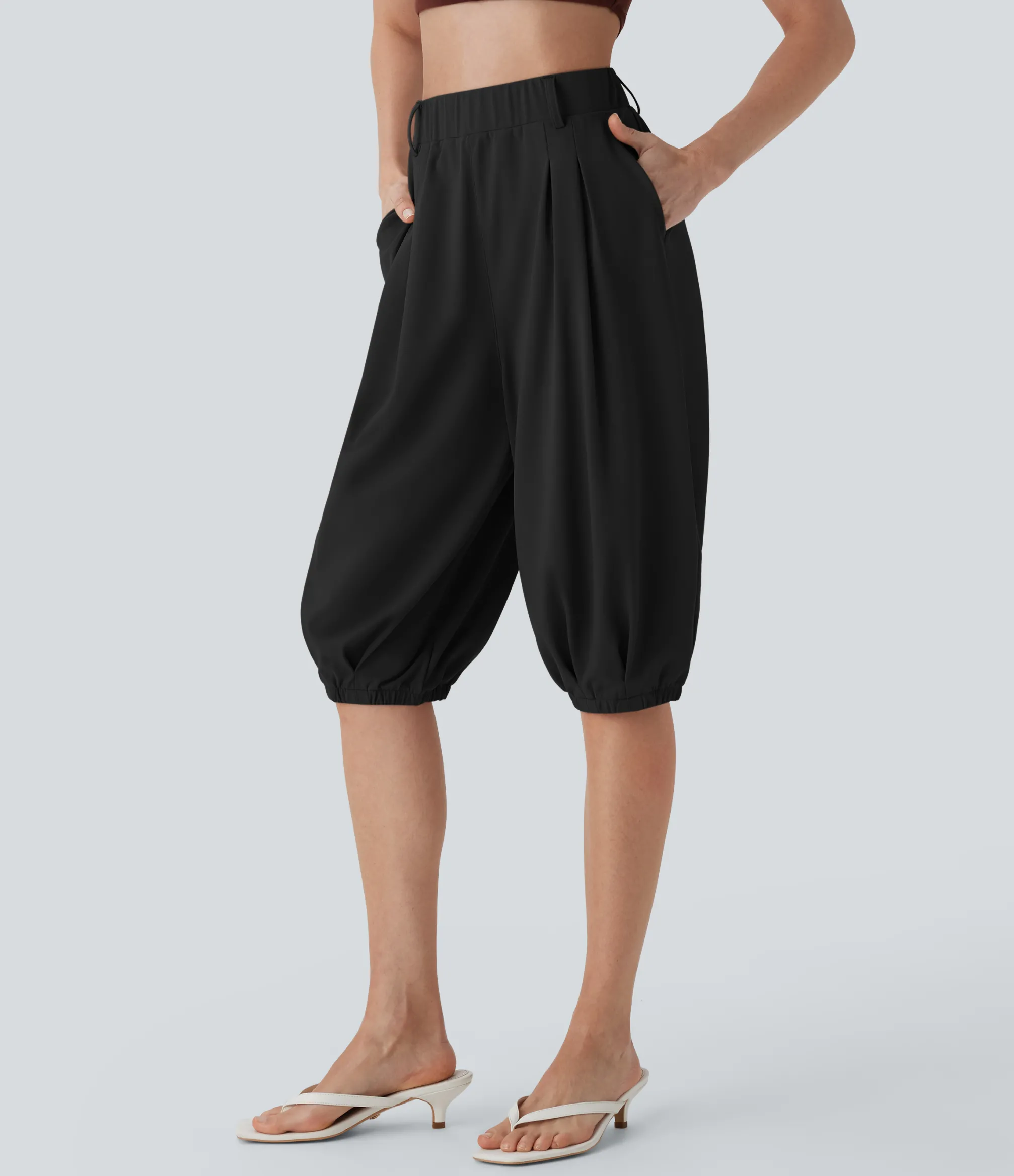 High-Waisted Pants|Pants<HALARA High Waisted Tapered Casual Pedal Pusher Pants with Pockets