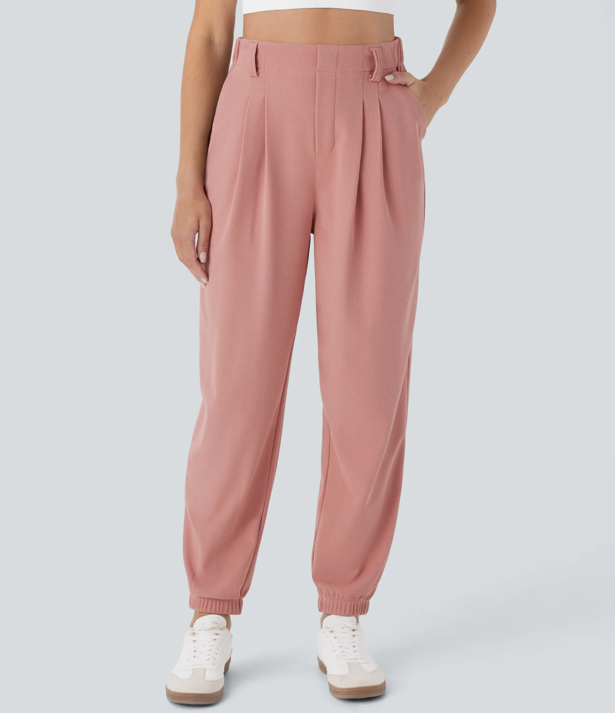 Joggers|Joggers<HALARA High Waisted Tapered Waffle Casual Joggers with Pocket