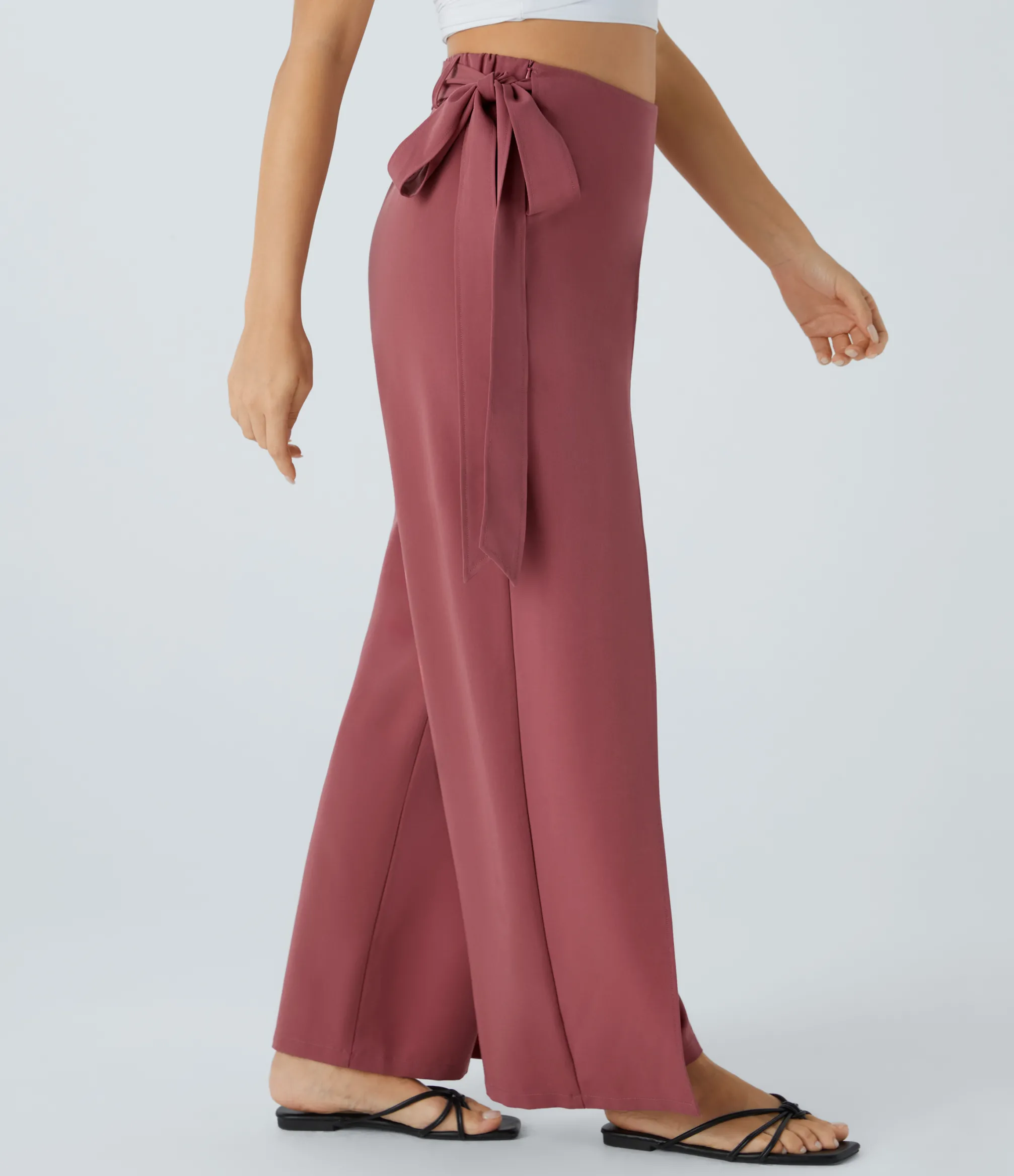 Straight-Leg Pants|High-Waisted Pants<HALARA High Waisted Tie Side Pocket Straight Leg Pants