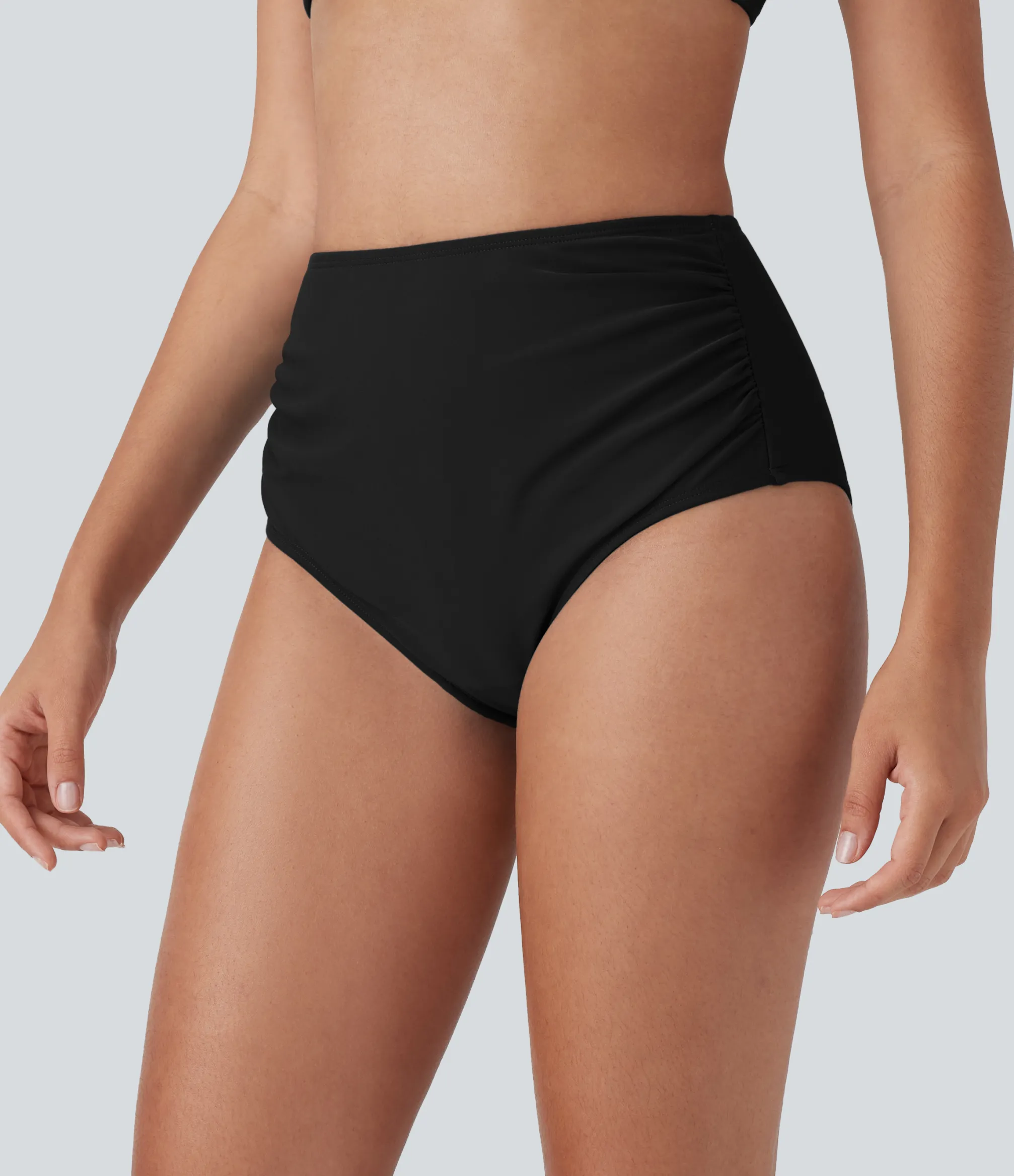 Beachwear<HALARA High Waisted Tummy Control Ruched Bikini Bottom Swimsuit