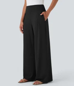 High-Waisted Pants|Wide-Leg Pants<HALARA High Waisted Wide Leg Casual Pants with Pockets