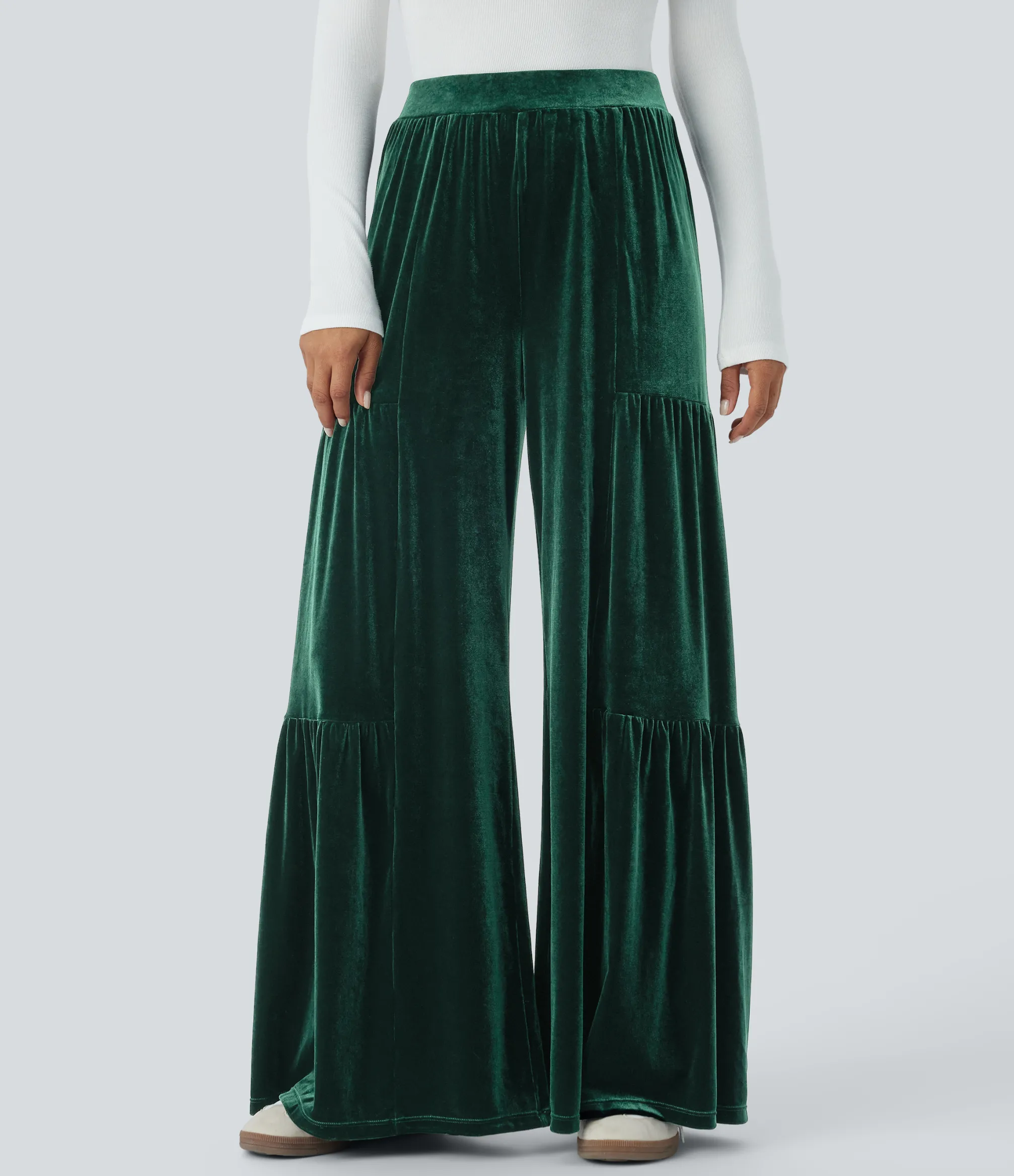 Pants|High-Waisted Pants<HALARA High Waisted Wide Leg Velvet Casual Pants