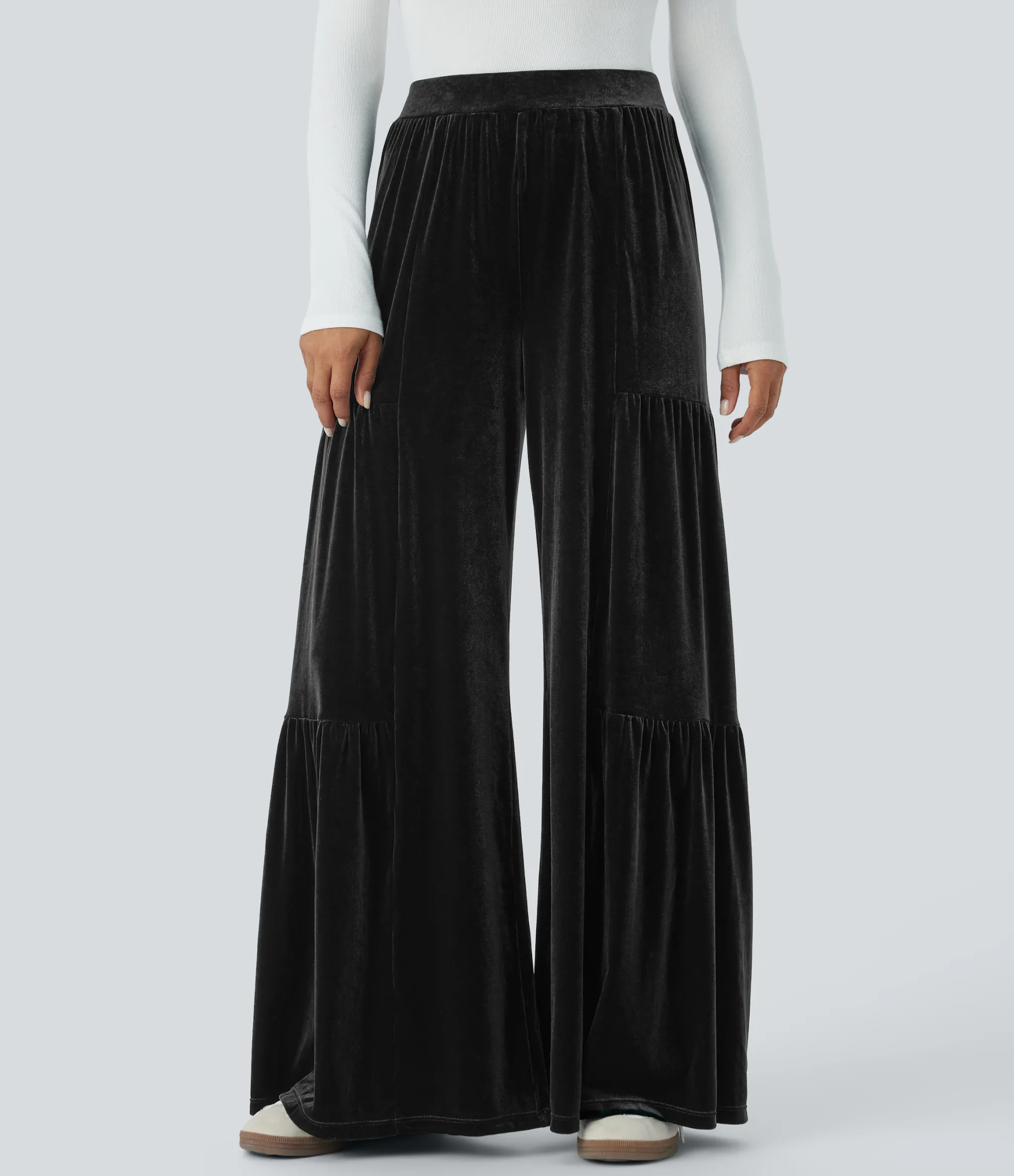 Pants|High-Waisted Pants<HALARA High Waisted Wide Leg Velvet Casual Pants