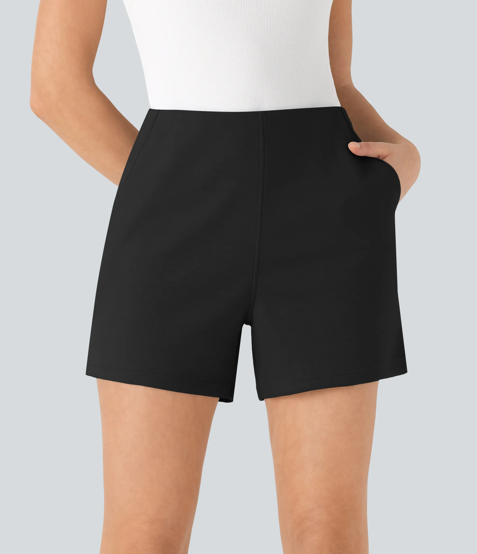 Shorts<HALARA High Waisted Work Shorts with Pockets