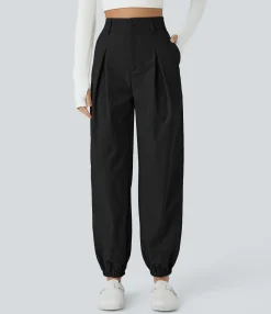 Joggers|Joggers<HALARA High Waisted Zipper Pocket Casual Pile Joggers
