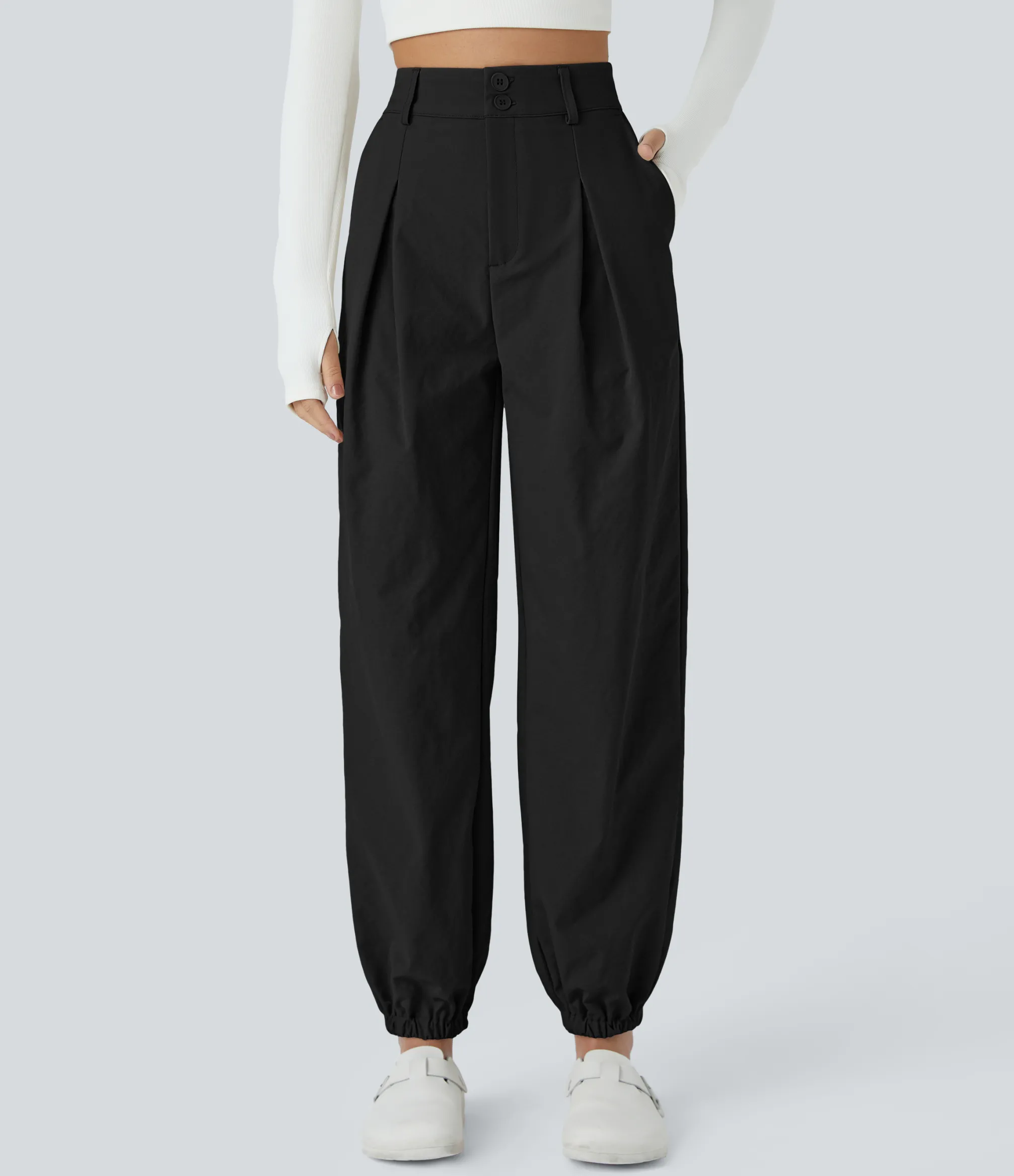 Joggers|Joggers<HALARA High Waisted Zipper Pocket Casual Pile Joggers
