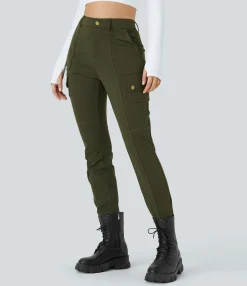 High-Waisted Pants|Cargo Pants<HALARA High Waisted Zipper Pockets Solid Skinny Cargo Pants