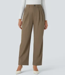 High-Waisted Pants|Work Pants<HALARA High Waisted Zipper Pocket Work Pants
